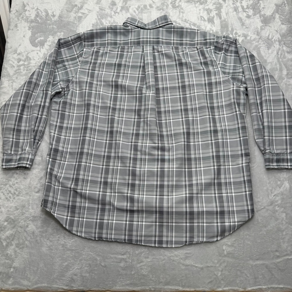 Polo Ralph Lauren Button Down Shirt Mens 2XB Gray Plaid Performance Long Sleeve - Picture 2 of 11